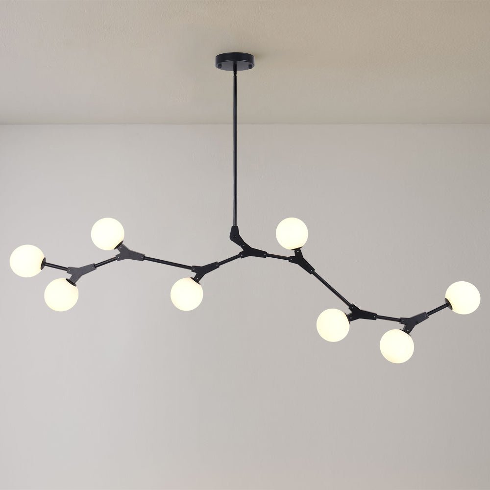 Mid - Century Modern 8 Light Branching Linear Chandelier - LightfixturesUAE