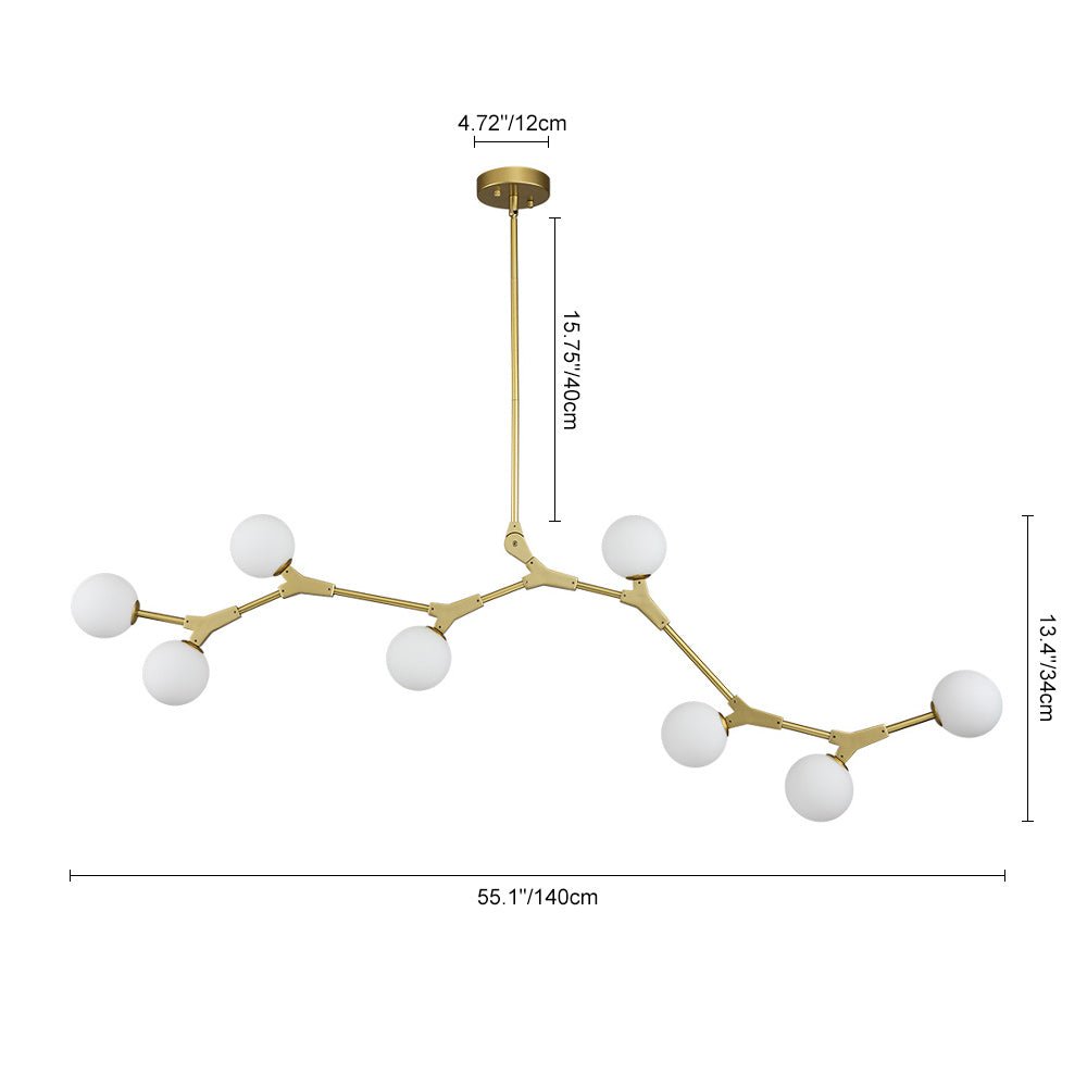 Mid - Century Modern 8 Light Branching Linear Chandelier - LightfixturesUAE
