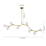 Mid - Century Modern 8 Light Branching Linear Chandelier - LightfixturesUAE