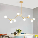 Mid - Century Modern 8 Light Branching Linear Chandelier - LightfixturesUAE