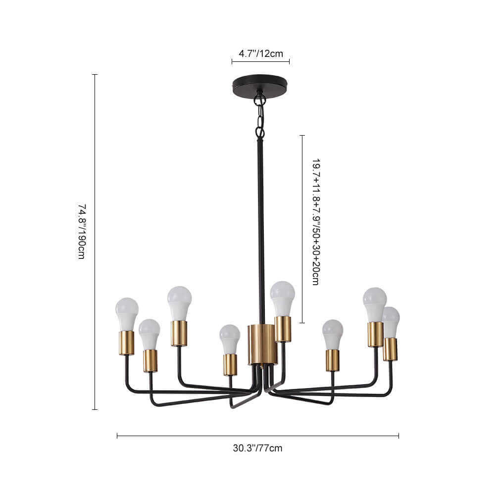Mid - Century Modern 8 - Light Candle - Style Sputnik Chandelier - LightfixturesUAE