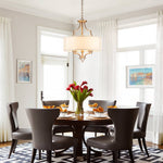 Mid - century Modern Drum Fabric Shade Chandelier - LightfixturesUAE