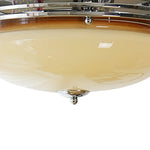 Mid - Century Modern LED Round Bowl Glass Chrome Ceiling Light - LightfixturesUAE
