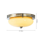 Mid - Century Modern LED Round Bowl Glass Chrome Ceiling Light - LightfixturesUAE