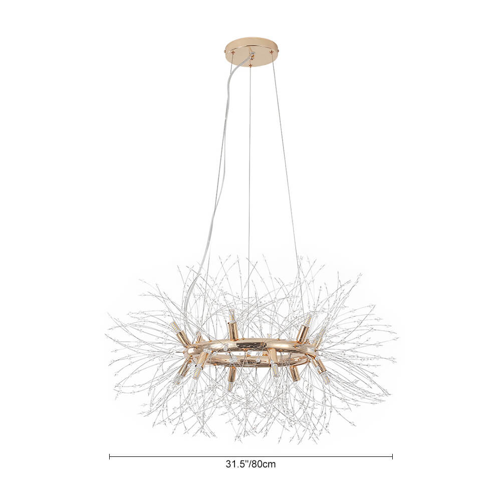 Mid - century Modern Round Firework Dandelion Chandelier - LightfixturesUAE