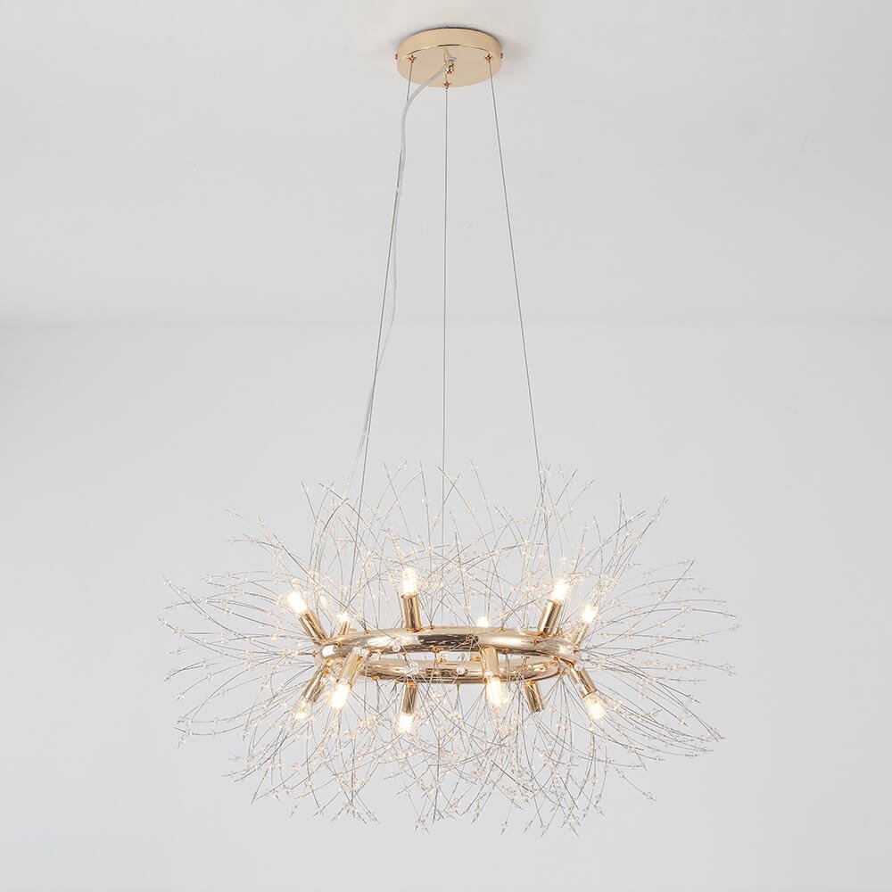 Mid - century Modern Round Firework Dandelion Chandelier - LightfixturesUAE
