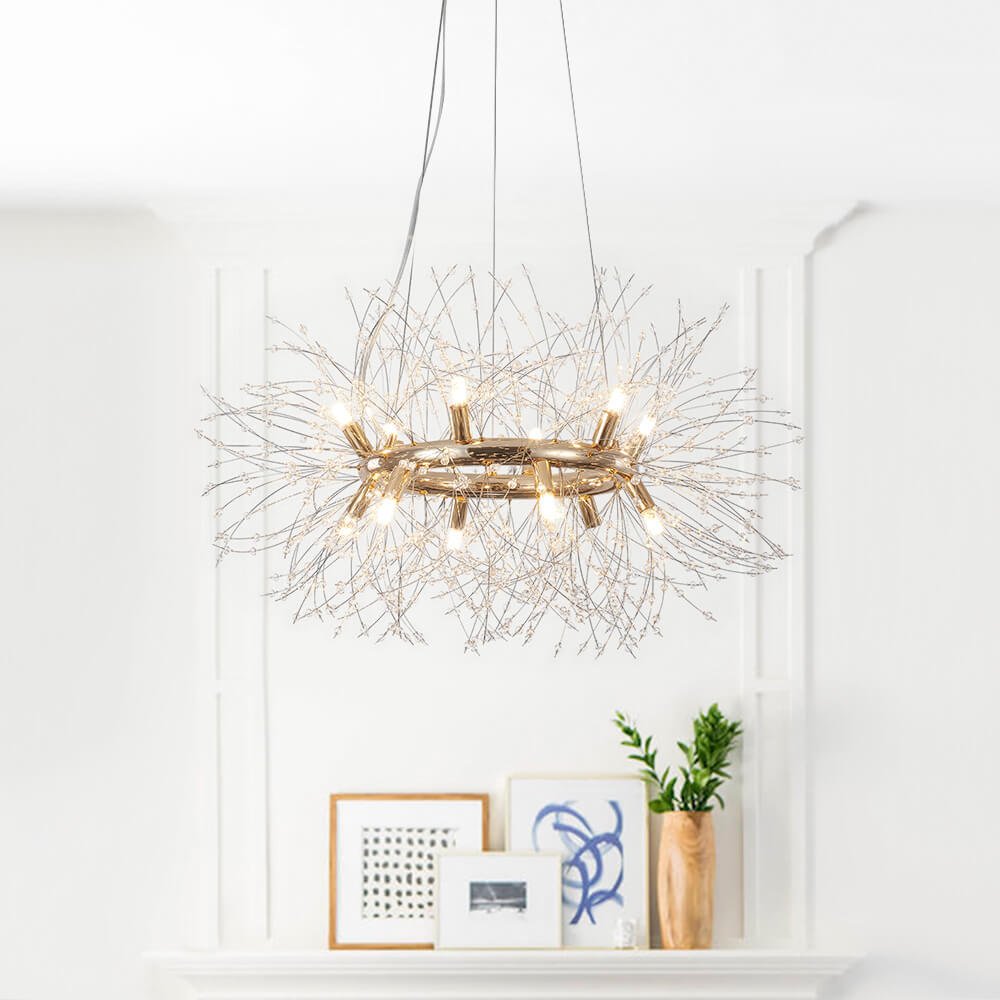 Mid - century Modern Round Firework Dandelion Chandelier - LightfixturesUAE