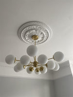 Mid - Century Modern Sputnik Opal Globe Chandelier - LightfixturesUAE