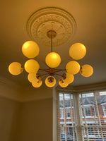 Mid - Century Modern Sputnik Opal Globe Chandelier - LightfixturesUAE