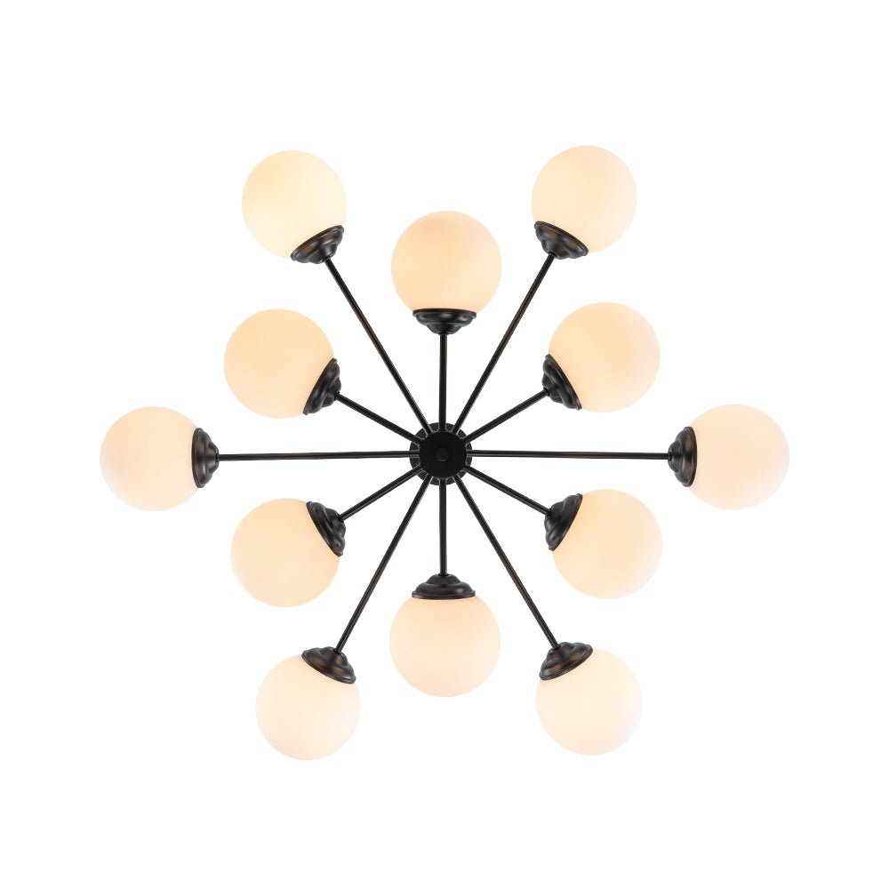 Mid - Century Modern Sputnik Opal Globe Chandelier - LightfixturesUAE