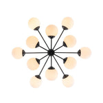 Mid - Century Modern Sputnik Opal Globe Chandelier - LightfixturesUAE