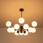 Mid - Century Modern Sputnik Opal Globe Chandelier - LightfixturesUAE