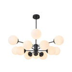 Mid - Century Modern Sputnik Opal Globe Chandelier - LightfixturesUAE