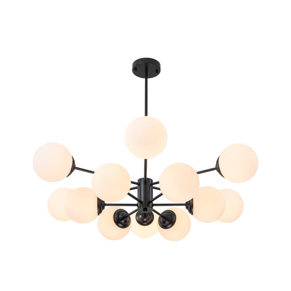 Mid - Century Modern Sputnik Opal Globe Chandelier - LightfixturesUAE