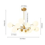 Mid - Century Modern Sputnik Opal Globe Chandelier - LightfixturesUAE