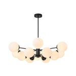 Mid - Century Modern Sputnik Opal Globe Chandelier - LightfixturesUAE