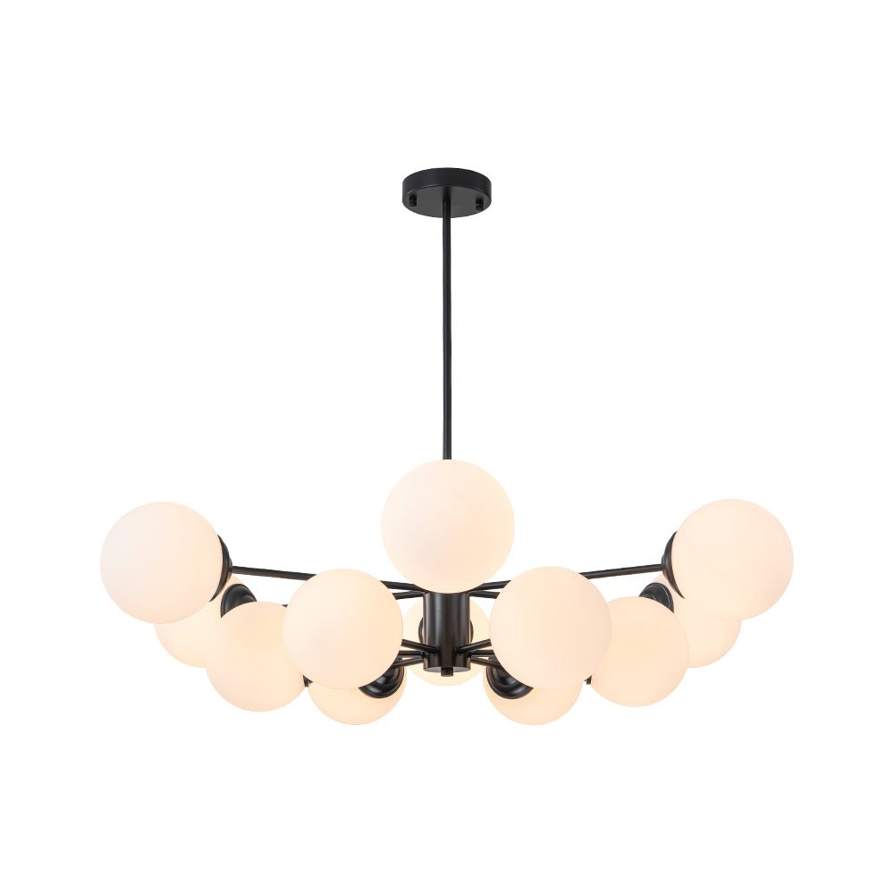 Mid - Century Modern Sputnik Opal Globe Chandelier - LightfixturesUAE