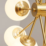 Mid - Century Modern Sputnik Opal Globe Chandelier - LightfixturesUAE