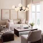 Mid - Century Modern Sputnik Opal Globe Chandelier - LightfixturesUAE
