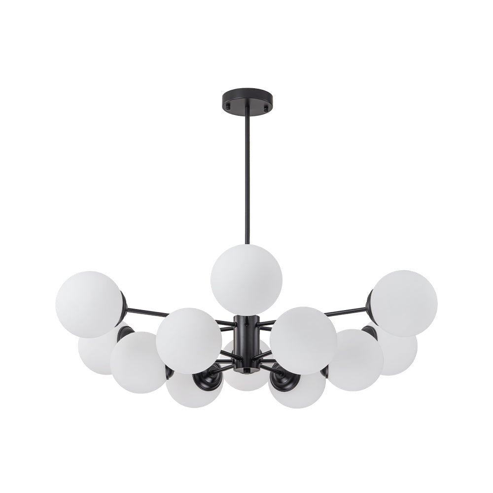 Mid - Century Modern Sputnik Opal Globe Chandelier - LightfixturesUAE