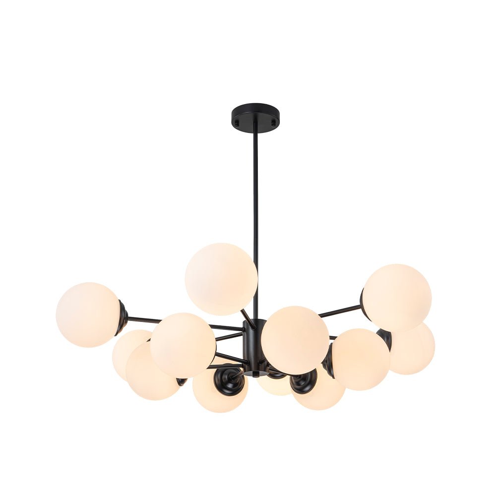 Mid - Century Modern Sputnik Opal Globe Chandelier - LightfixturesUAE
