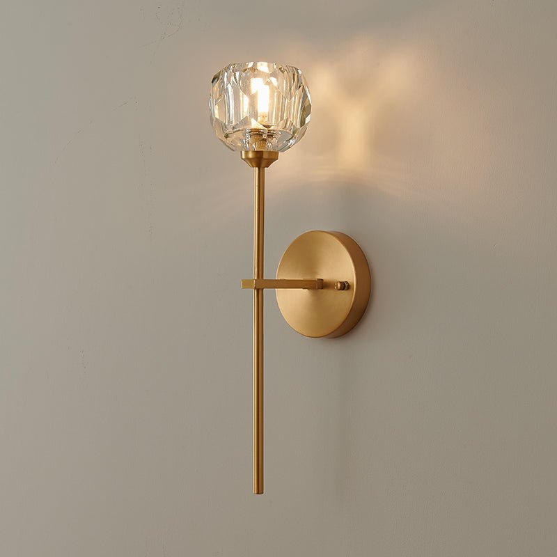 Mid - Century Needle Brass Crystal Wall Sconce - LightfixturesUAE
