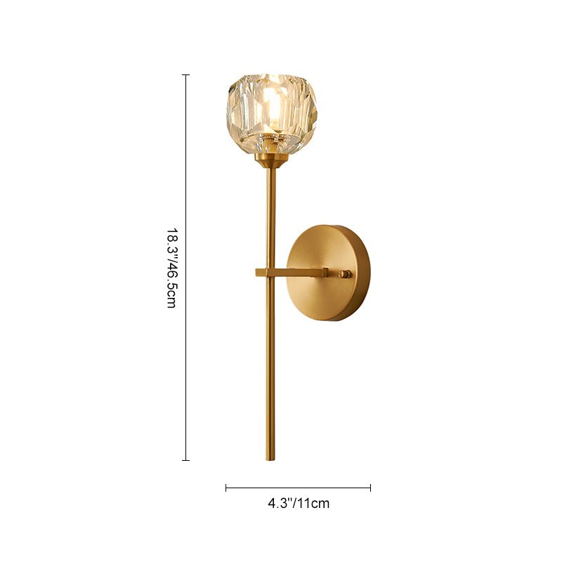 Mid - Century Needle Brass Crystal Wall Sconce - LightfixturesUAE