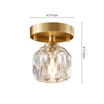 Mid - Century Small Brass Flush Mount Ceiling Light - LightfixturesUAE