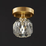 Mid - Century Small Brass Flush Mount Ceiling Light - LightfixturesUAE