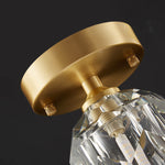 Mid - Century Small Brass Flush Mount Ceiling Light - LightfixturesUAE