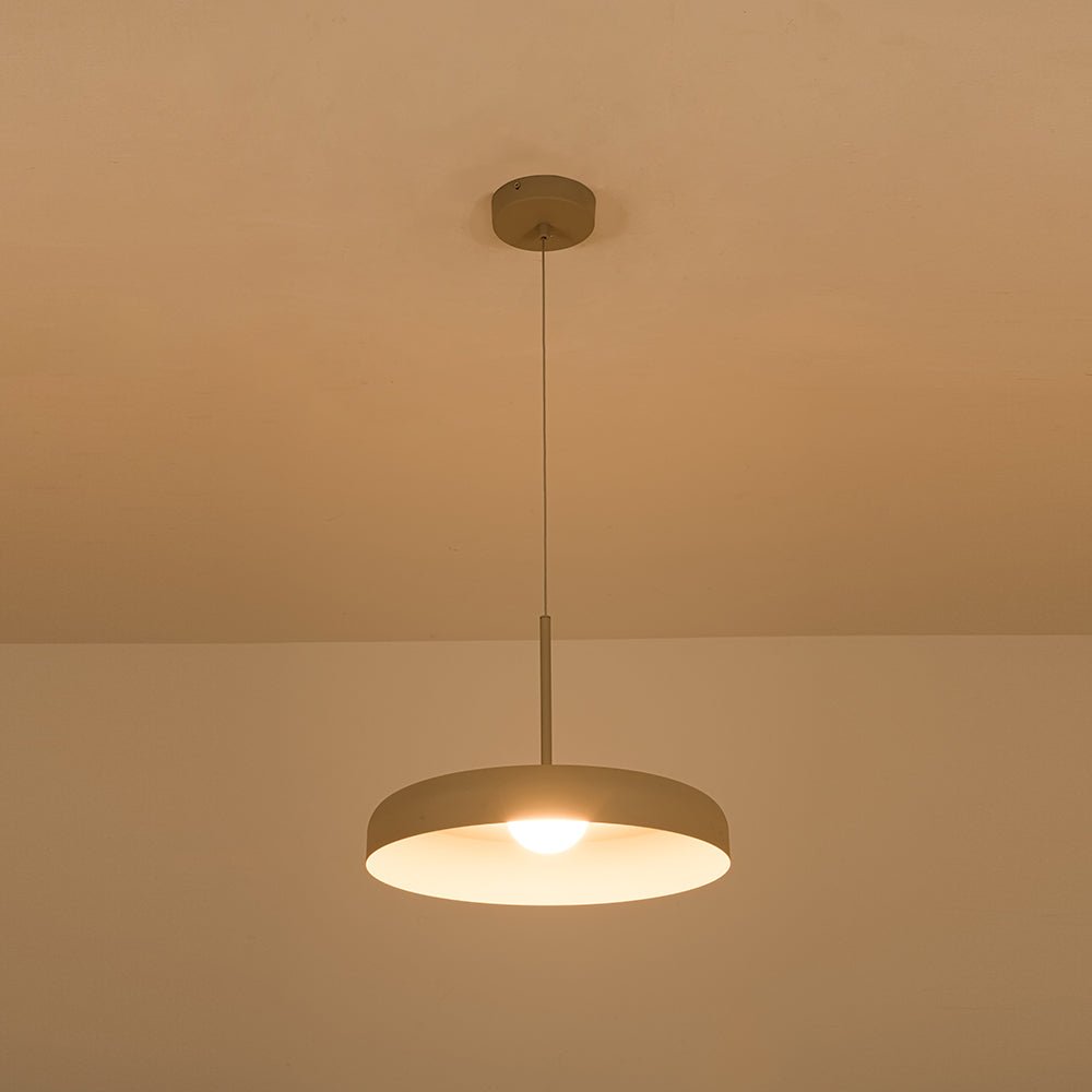Minimalist 1 - Light Downward Shallow Pan - Shaped LED Pendant - LightfixturesUAE