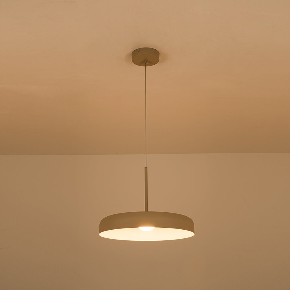 Minimalist 1 - Light Downward Shallow Pan - Shaped LED Pendant - LightfixturesUAE