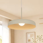Minimalist 1 - Light Downward Shallow Pan - Shaped LED Pendant - LightfixturesUAE