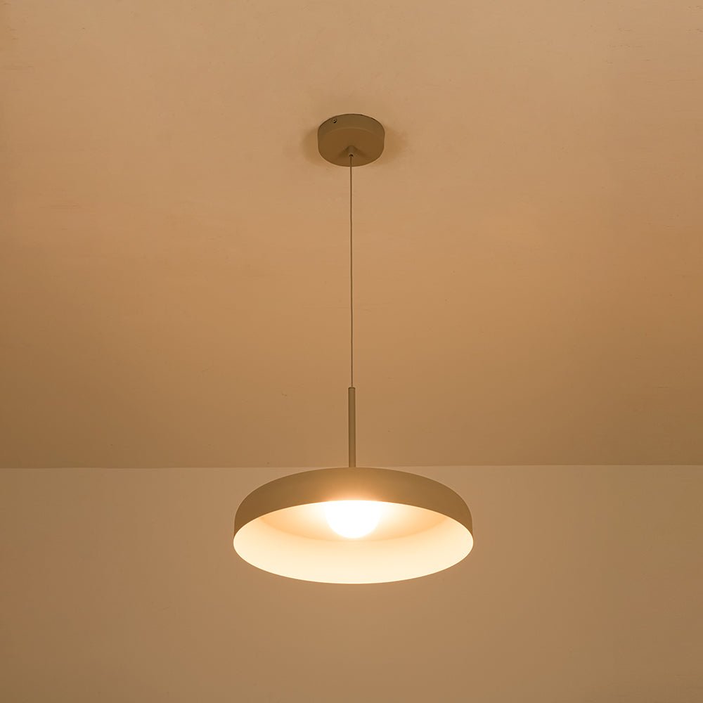 Minimalist 1 - Light Downward Shallow Pan - Shaped LED Pendant - LightfixturesUAE