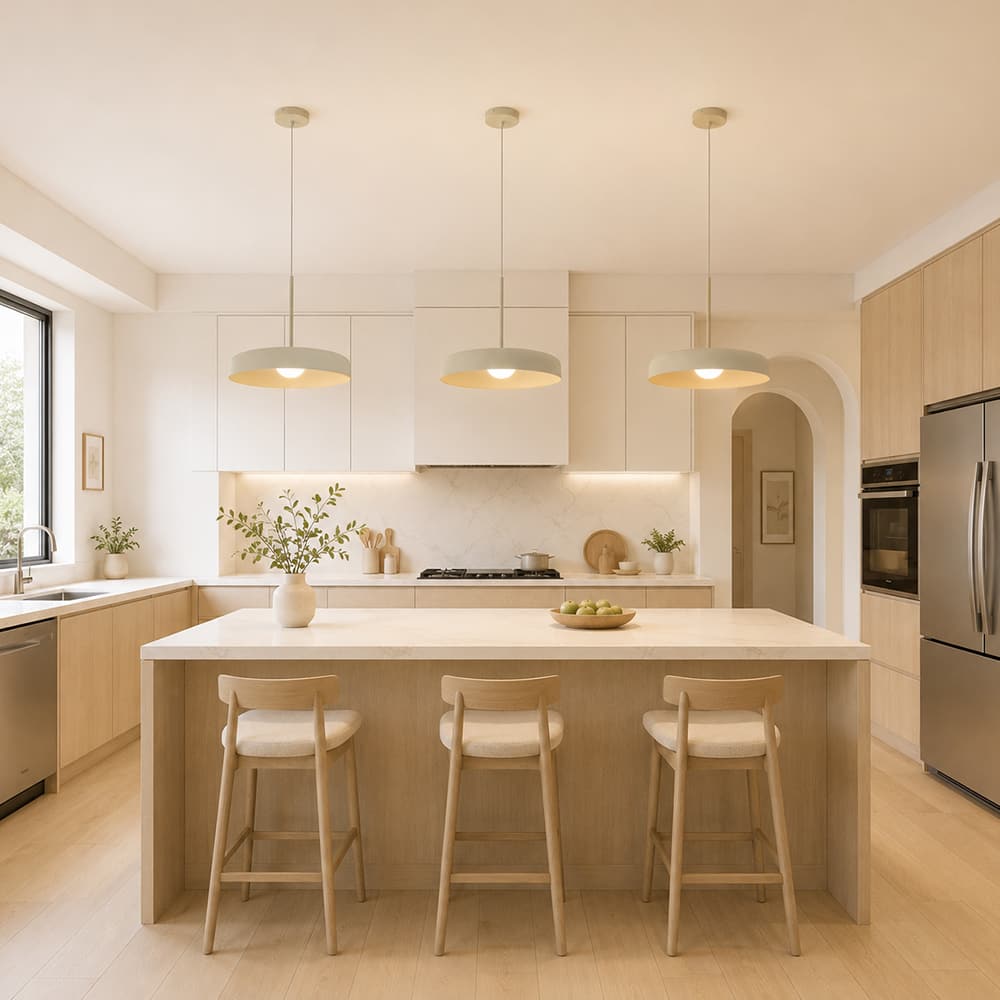 Minimalist 1 - Light Downward Shallow Pan - Shaped LED Pendant - LightfixturesUAE