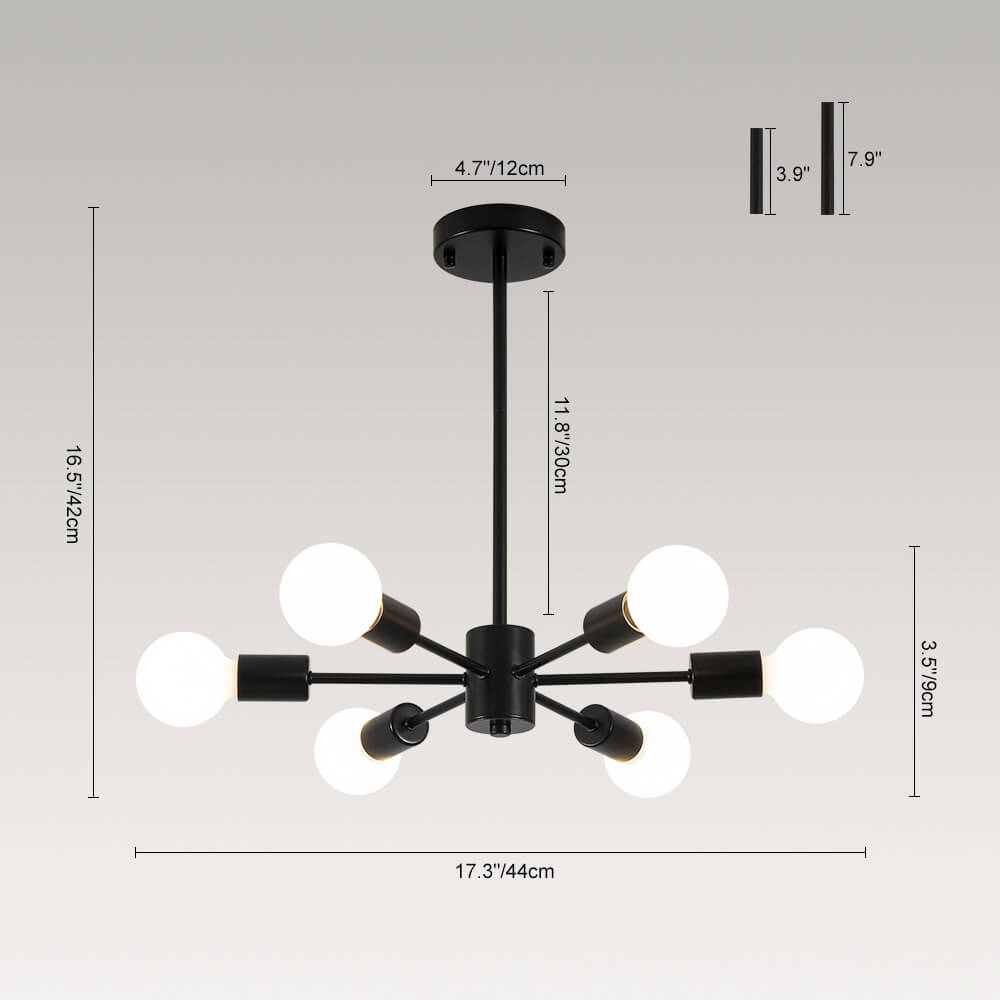 Minimalist 6 - Light Sputnik Chandelier - LightfixturesUAE