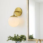 Minimalist Opal Glass Globe Wall Sconce - LightfixturesUAE