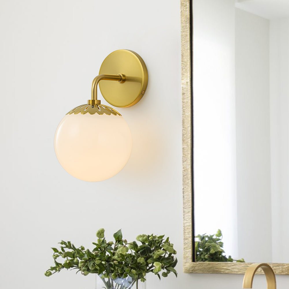 Minimalist Opal Glass Globe Wall Sconce - LightfixturesUAE