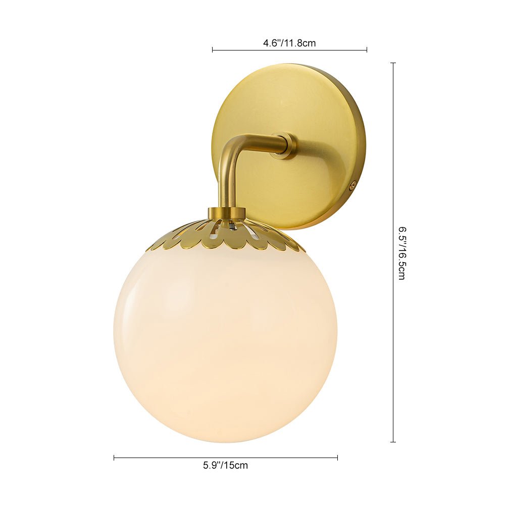 Minimalist Opal Glass Globe Wall Sconce - LightfixturesUAE