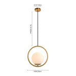 Modern 1 - Light Brass Circle Ring Glass Globe Pendant Light - LightfixturesUAE
