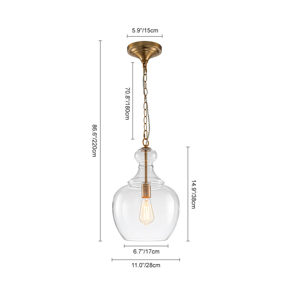 Modern 1 - Light Clear Glass Pendant - LightfixturesUAE