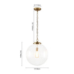 Modern 1 - Light Clear Stripe Glass Sphere Pendant Light - LightfixturesUAE