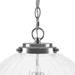 Modern 1 - Light Clear Stripe Glass Sphere Pendant Light - LightfixturesUAE
