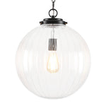 Modern 1 - Light Clear Stripe Glass Sphere Pendant Light - LightfixturesUAE