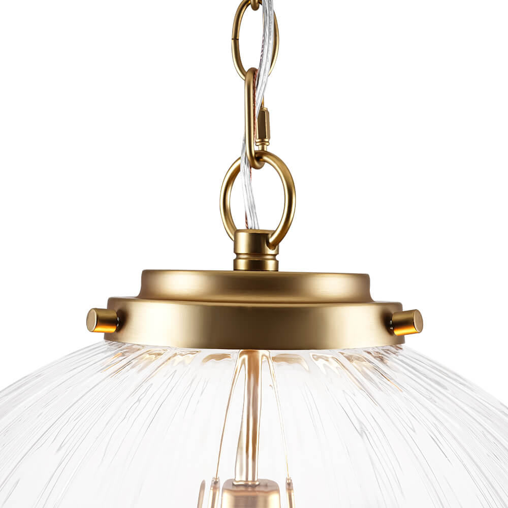 Modern 1 - Light Clear Stripe Glass Sphere Pendant Light - LightfixturesUAE
