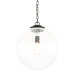 Modern 1 - Light Clear Stripe Glass Sphere Pendant Light - LightfixturesUAE