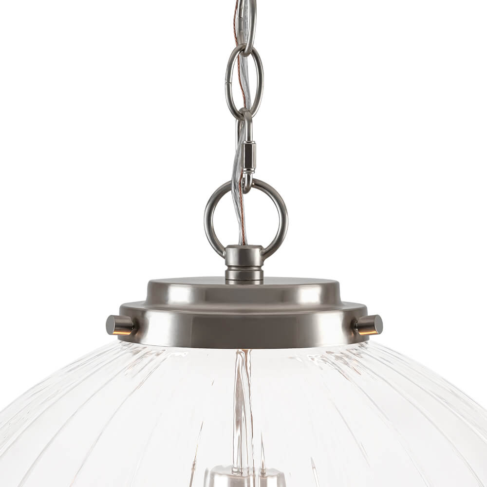 Modern 1 - Light Clear Stripe Glass Sphere Pendant Light - LightfixturesUAE
