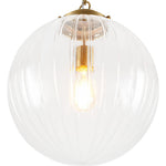 Modern 1 - Light Clear Stripe Glass Sphere Pendant Light - LightfixturesUAE