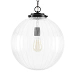 Modern 1 - Light Clear Stripe Glass Sphere Pendant Light - LightfixturesUAE
