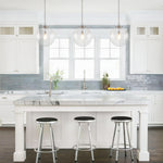 Modern 1 - Light Clear Stripe Glass Sphere Pendant Light - LightfixturesUAE